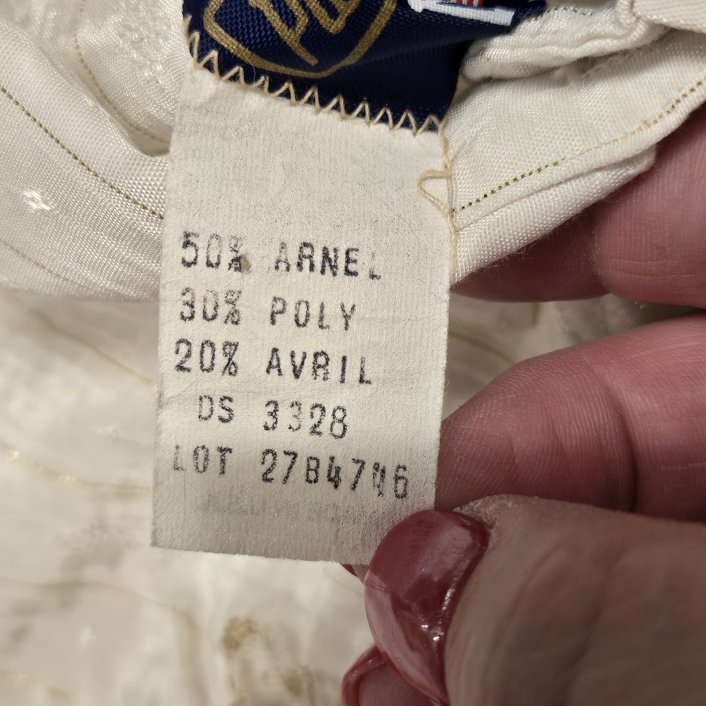 VTG 80s Panhandle Slim Womens Western Shirt Sz 12 White Lace Gold Trim Prairie - Picture 15 of 16